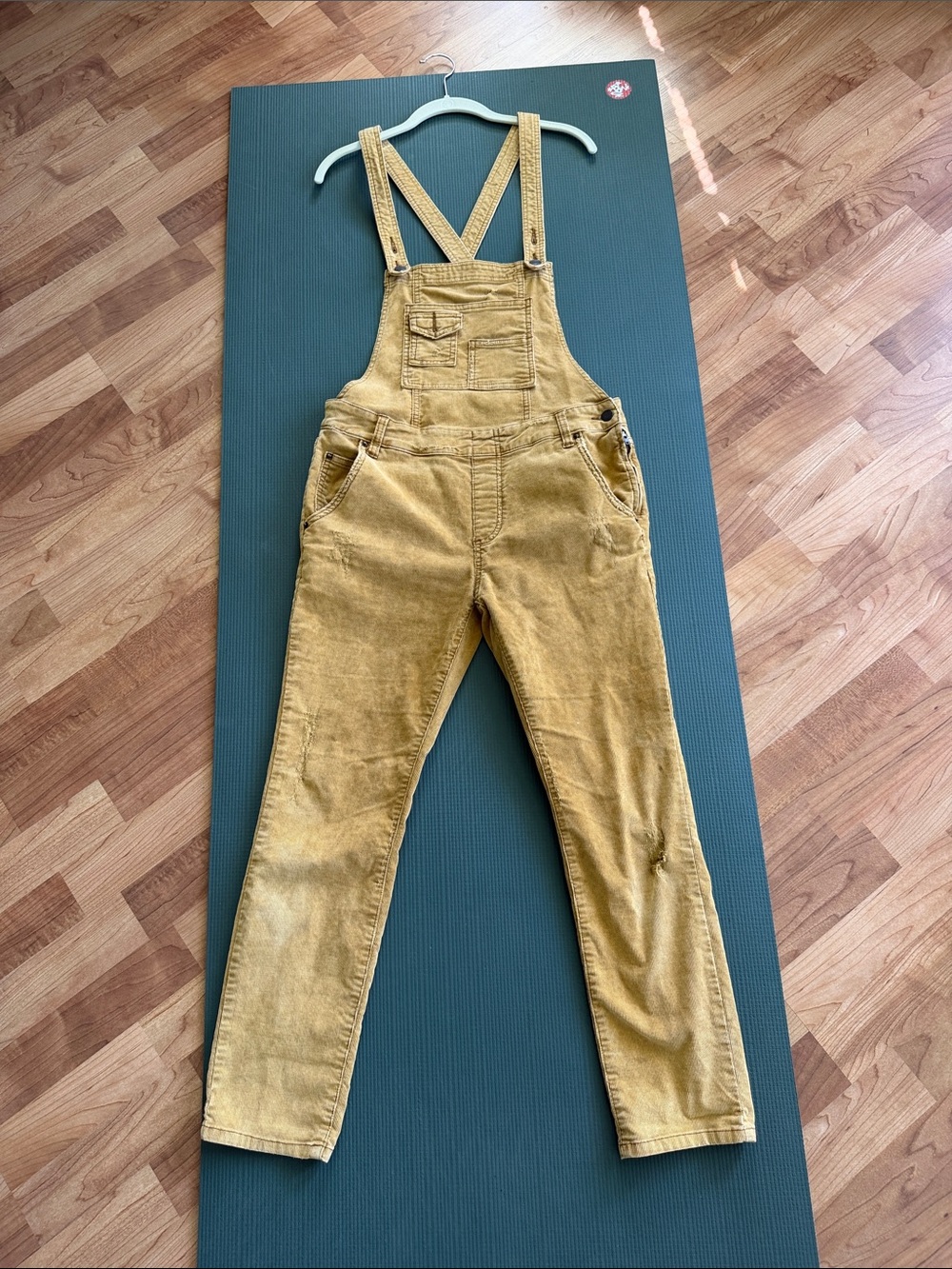 Free People Mustard Yellow Corduroy Overalls